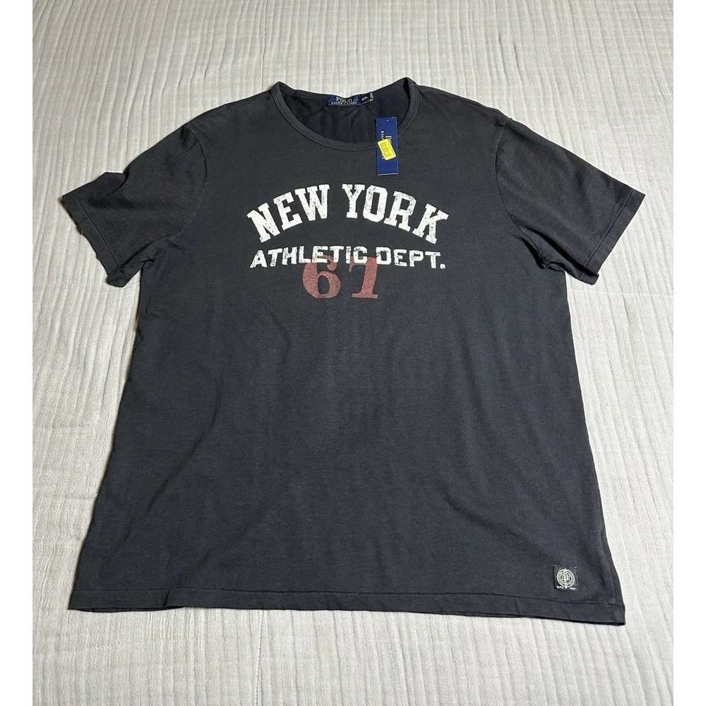 NWT Polo Ralph Lauren New York Athletic Department T-Shirt- Black Size XXL